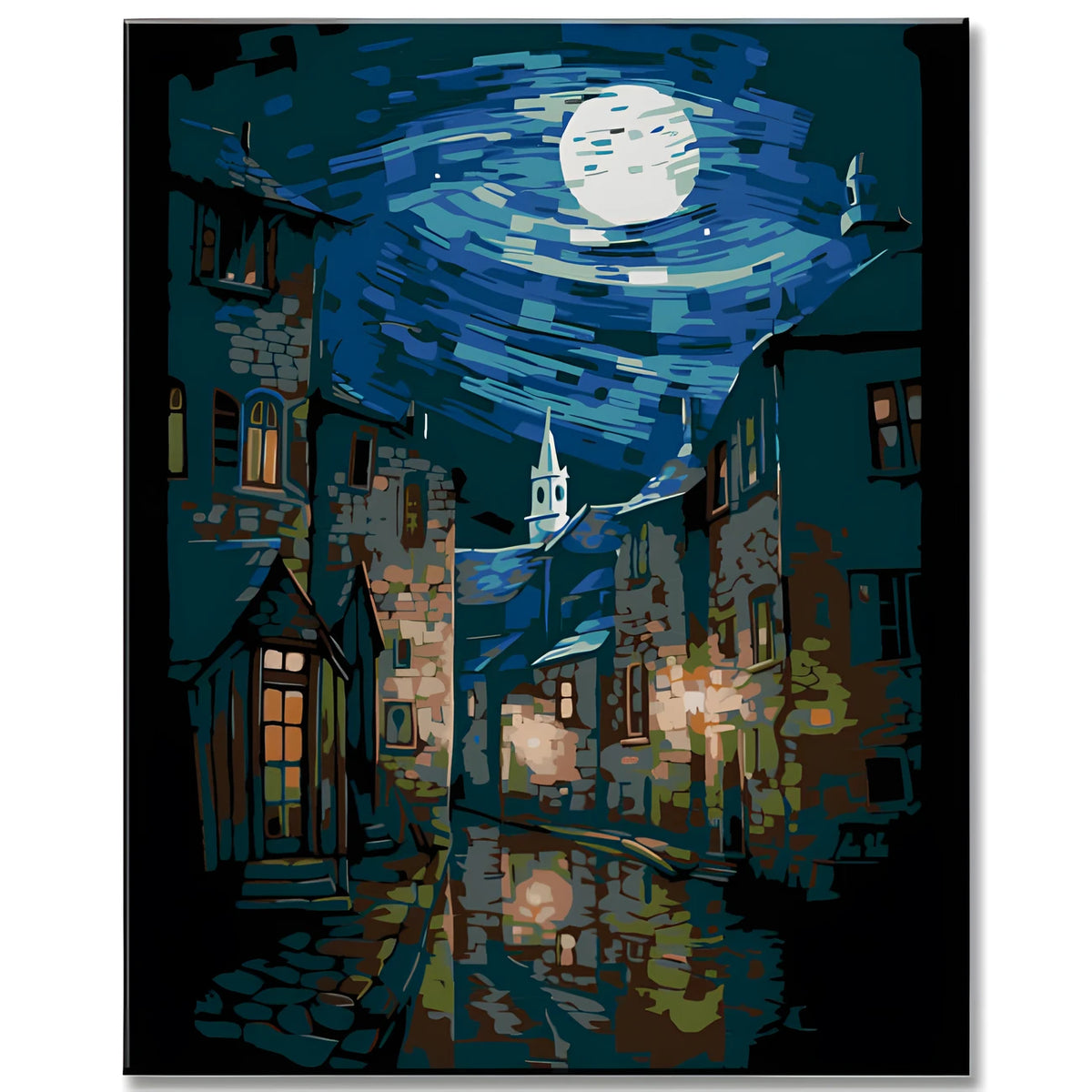 Moonlight over the City - Paint by Numbers