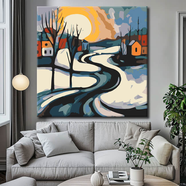 Painting by Numbers Winter Landscape Abstract