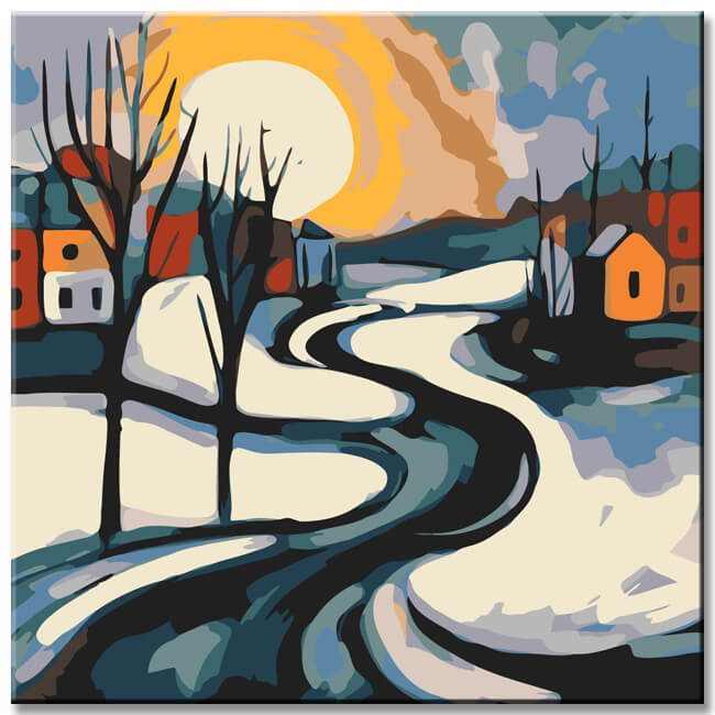 Painting by Numbers Winter Landscape Abstract