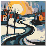 Painting by Numbers Winter Landscape Abstract