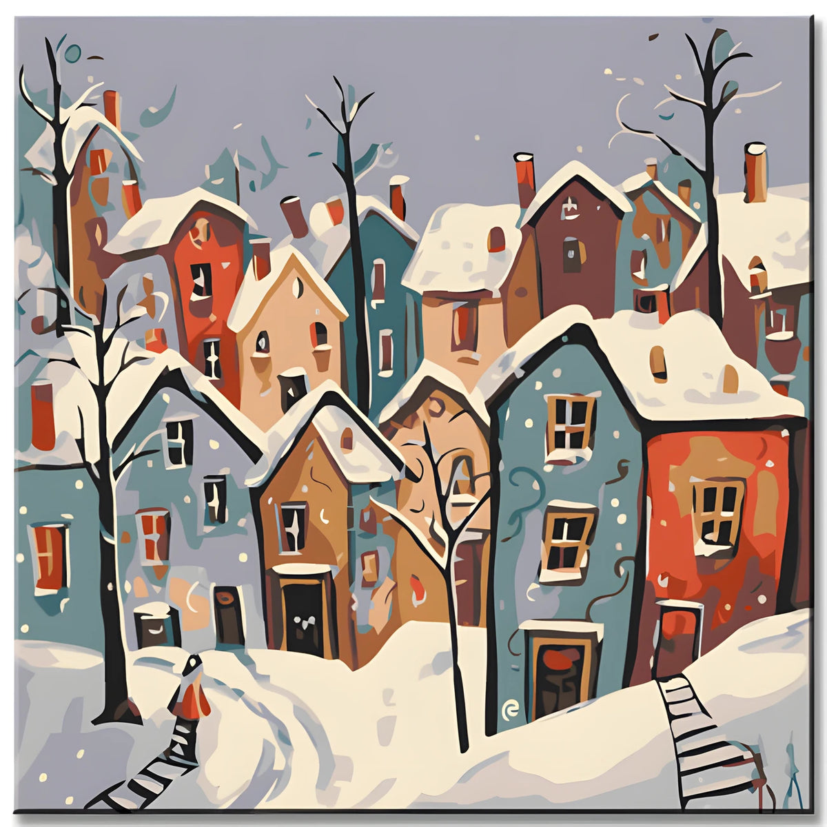 Paint by Numbers Winter Village