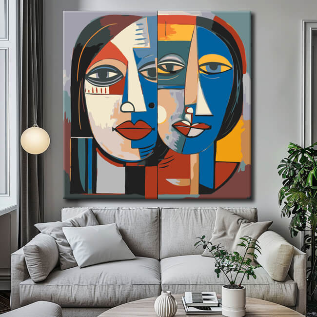 Painting by numbers Buddha faces