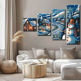 Painting by Numbers Winter Village 4-Panel