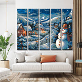 Painting by Numbers Snow Village 5-Panel