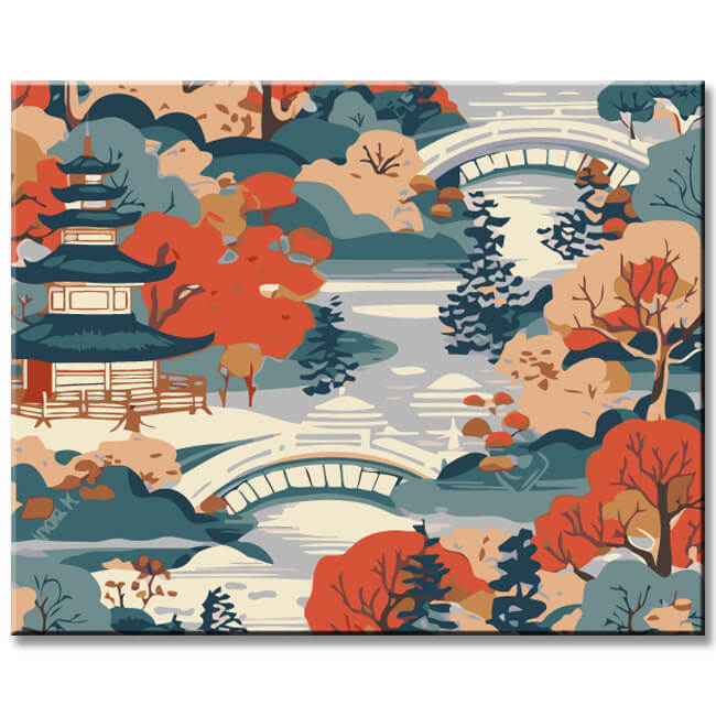 Painting by Numbers Japanese Garden Flowers