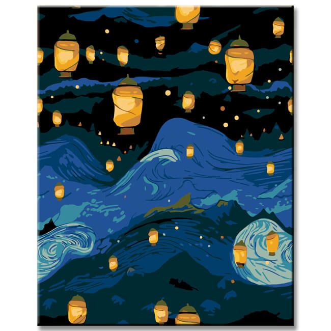 Night Magic Old Town - Painting by Numbers