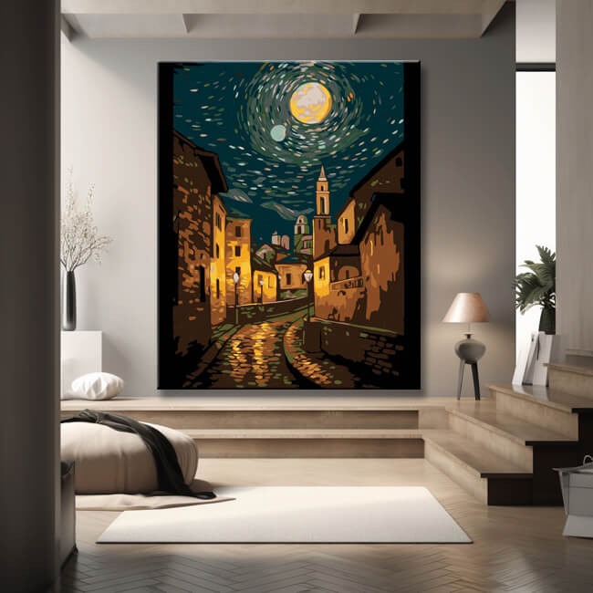 Mysterious Starry Night - Painting by Numbers