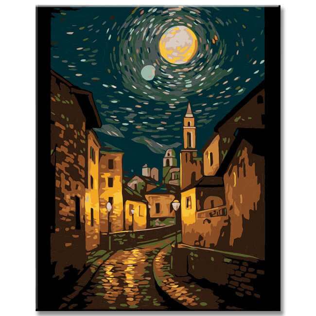 Mysterious Starry Night - Painting by Numbers