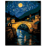 Atmospheric Bridge in The Moonlight Painting by Numbers