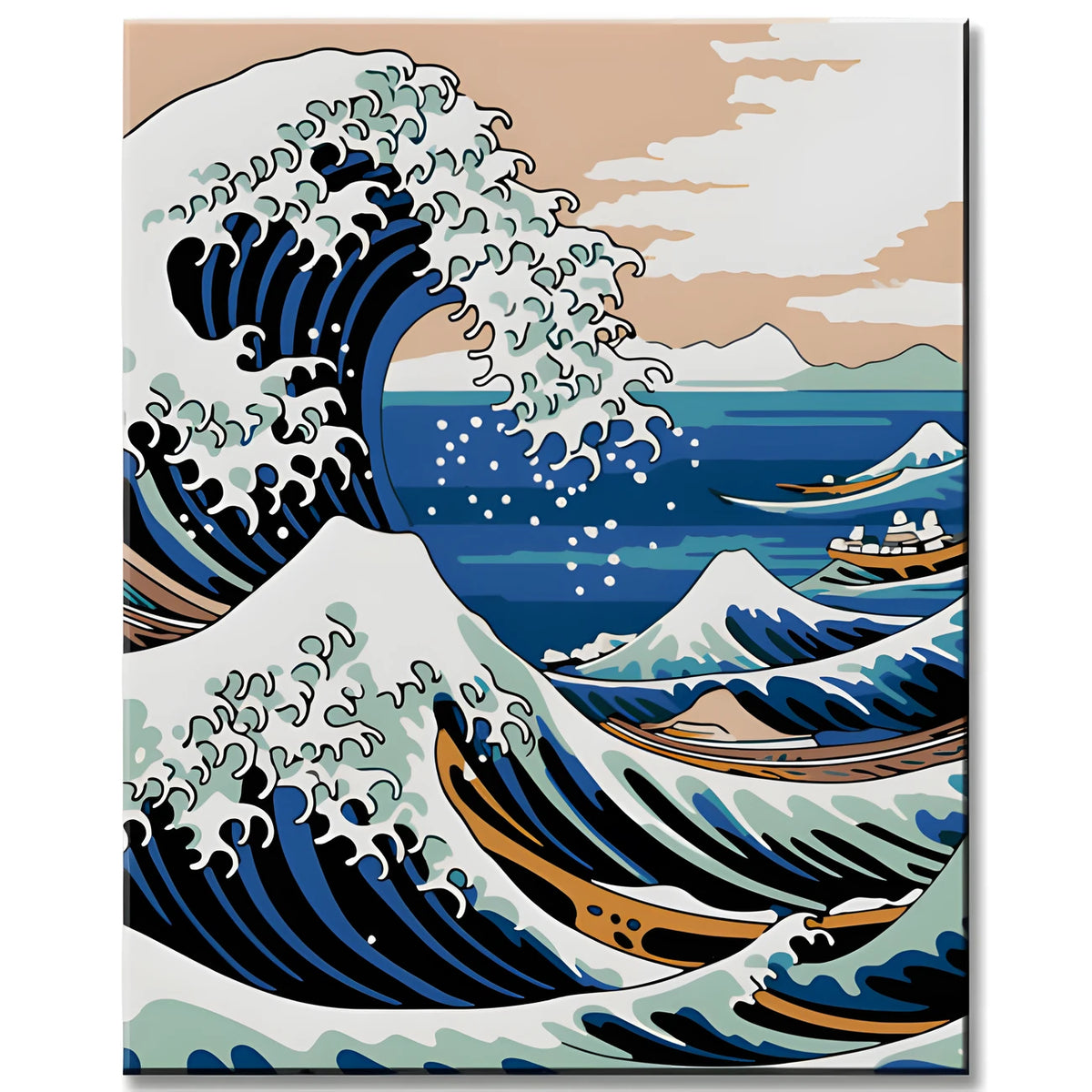 The Giant Wave of Kanagawa Painting by Numbers