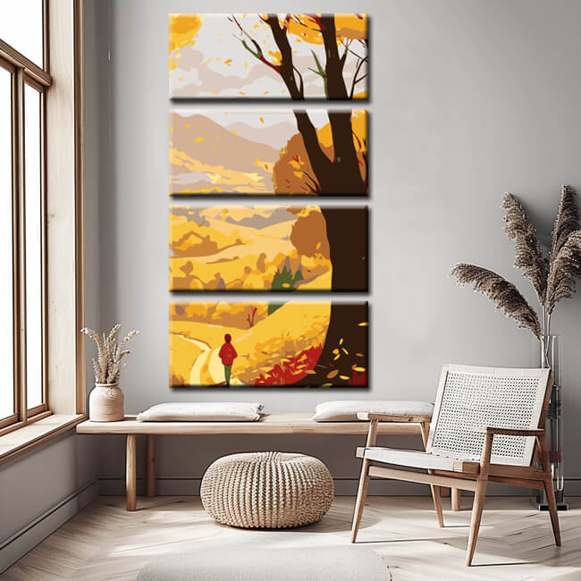 Painting by Numbers Golden Autumn 4-Panel