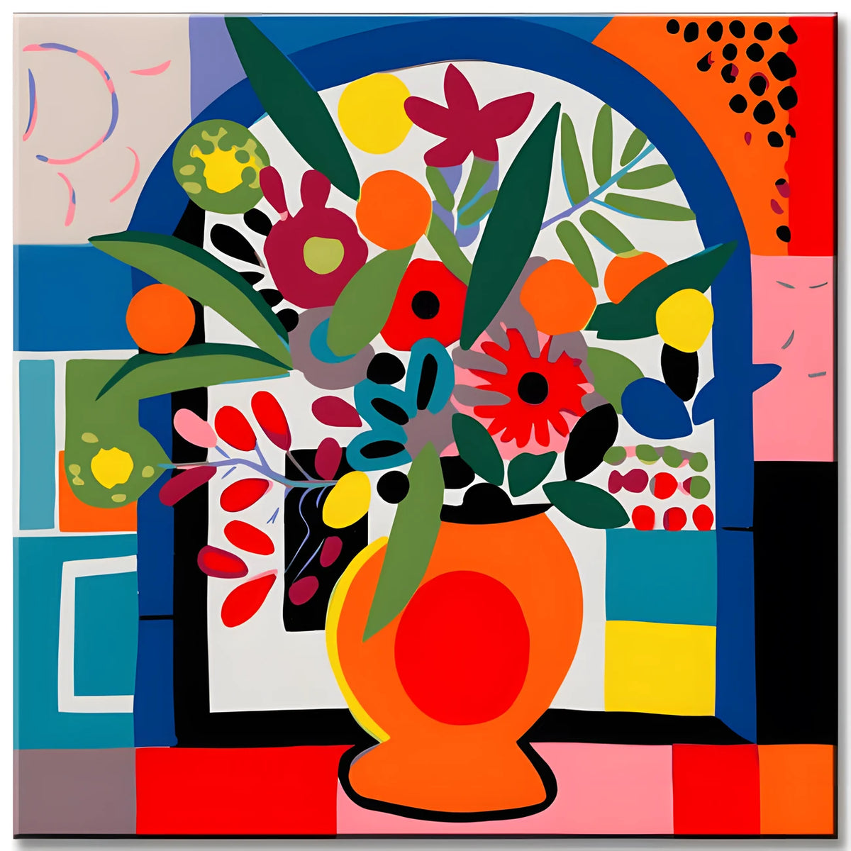 Colorful Bouquet of Flowers - Paint by Numbers in Matisse Style