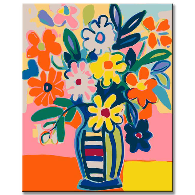 Fauvism Style Canvas ArtVibrant Still Life for Your Picture Wall 4-Panel