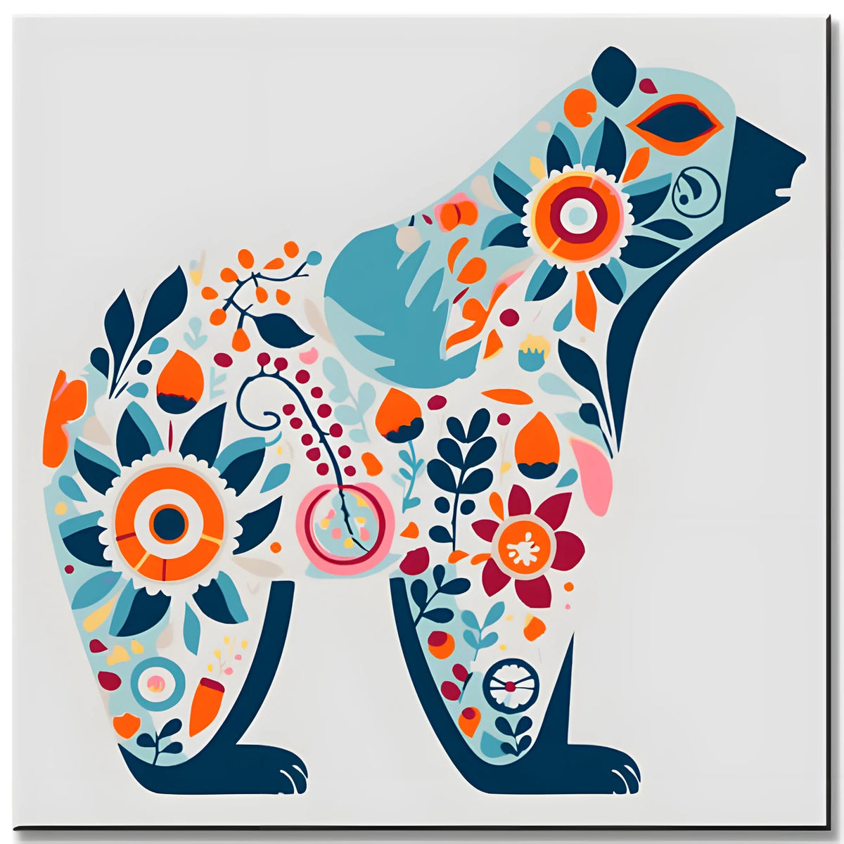 Folk Art Polar Bear Painting by Numbers