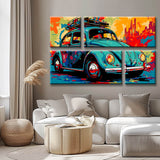 Painting by Numbers Illustration Volkswagen Beetle 4-Panel
