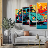 Painting by Numbers Illustration Volkswagen Beetle 5-Panel