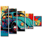 Paint by Numbers Art Painting Volkswagen Beetle 5-Panel