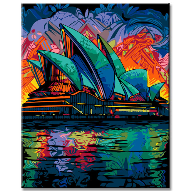 Lively Sydney Opera House Painting by Numbers