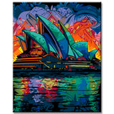 Lively Sydney Opera House Painting by Numbers