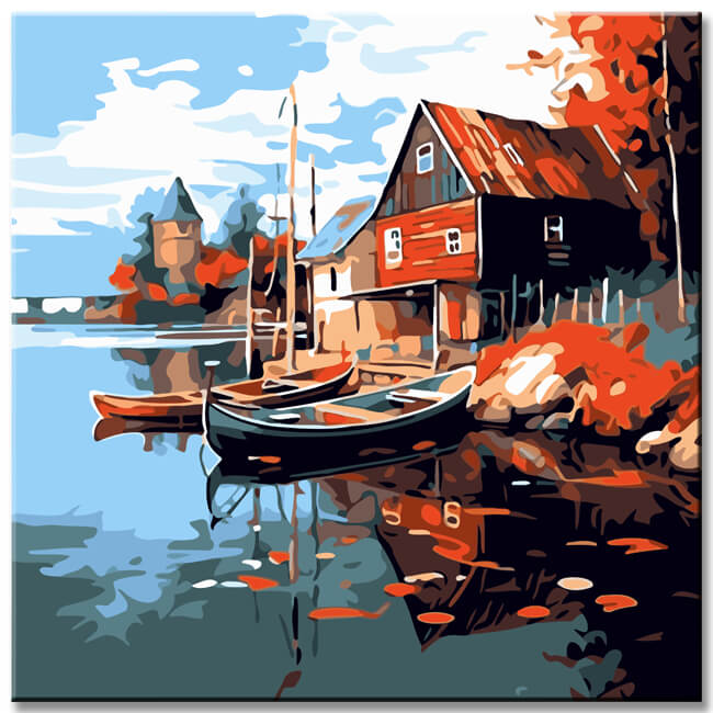 Sailboats on The Lake Painting by Numbers