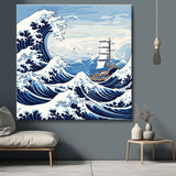 The Big Wave with Sailing Ship Painting by Numbers