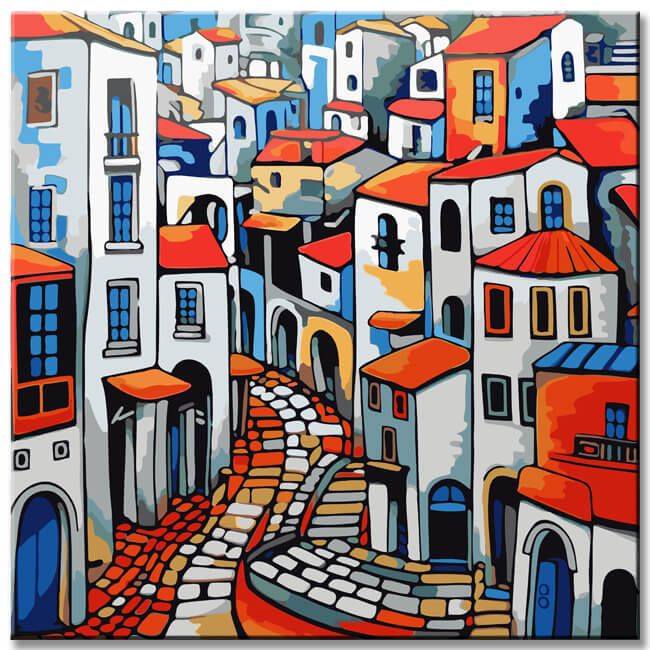 City Panorama Greece Painting by Numbers