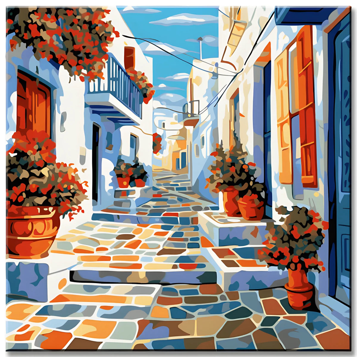 Old Town Alley Greece Painting by Numbers