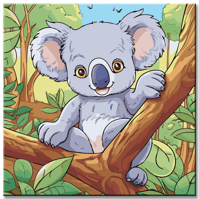 Koala Bear Children's Motif Painting by Numbers