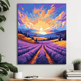 Lavender Fields Sunset Painting by Numbers