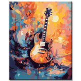 Electric Guitar in Smoke Painting by Numbers