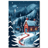 Winter Landscape At Night Painting by Numbers