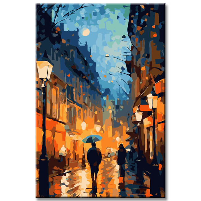 Old Town in Autumn Painting by Numbers