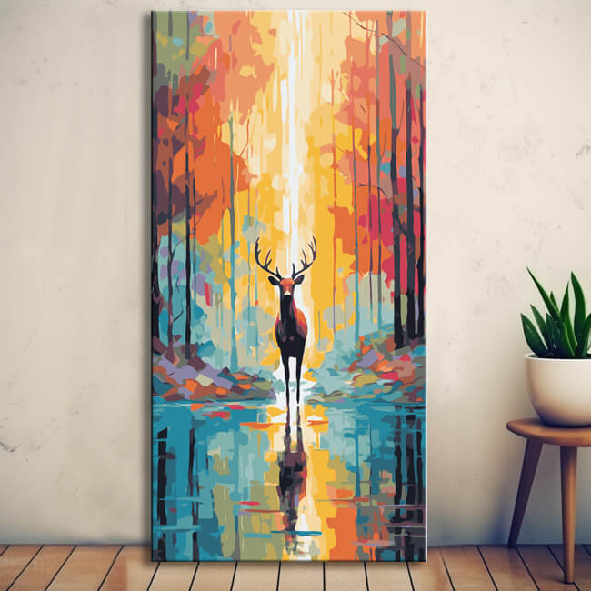 Deer in A forest Clearing Painting by Numbers