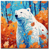 Polar Bear in Autumn Painting by Numbers