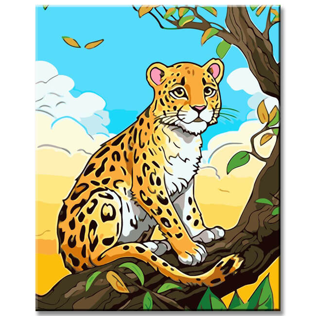 Little Leopard Children's Motif Painting by Numbers