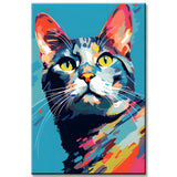 Colorful Cat Portrait Painting by Numbers