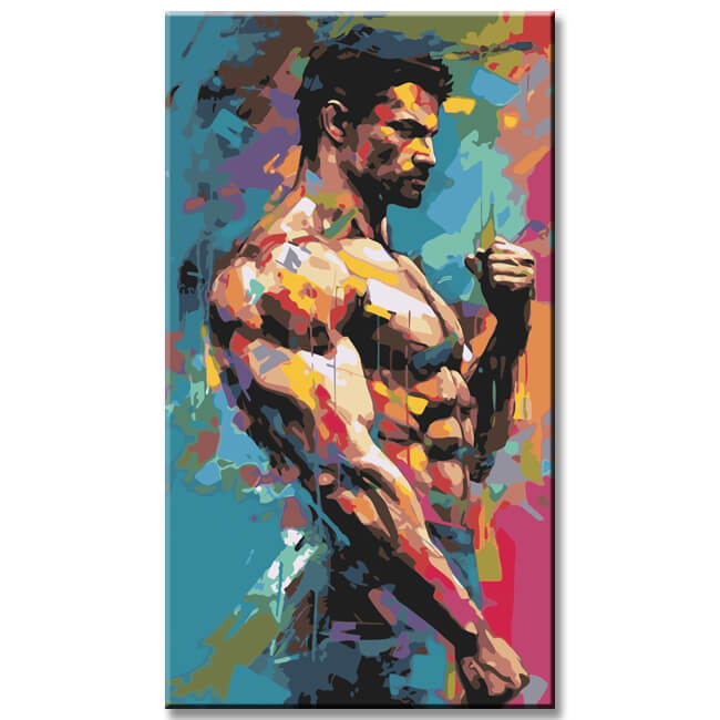 Man Fighter Painting by Numbers