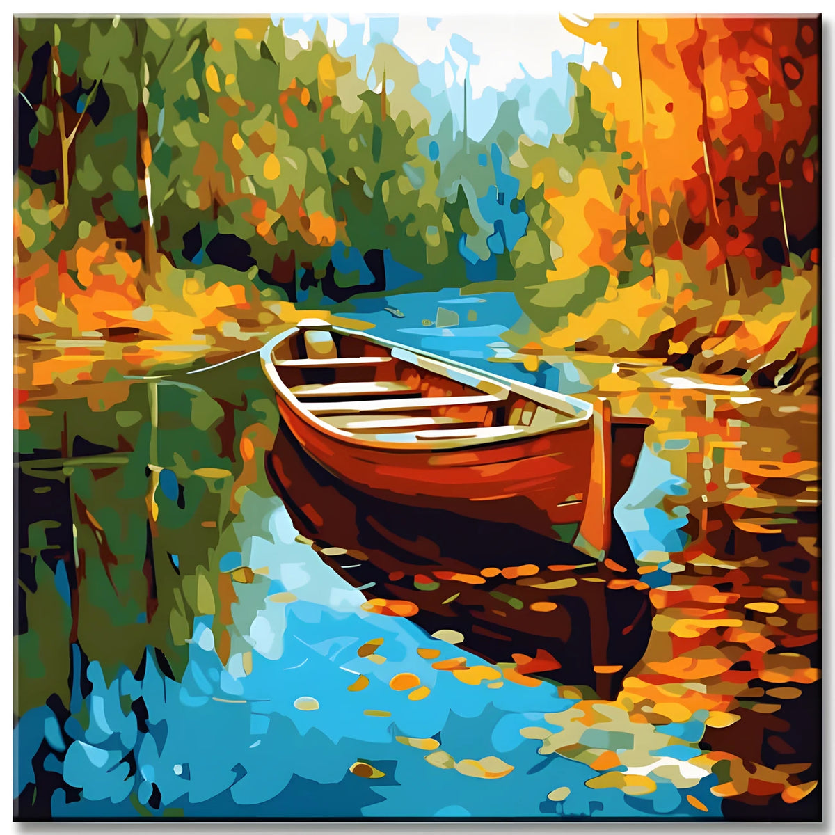 Abandoned Boat in The River Painting by Numbers