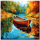 Abandoned Boat in The River Painting by Numbers