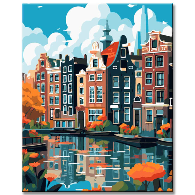 Amsterdam City Portrait Painting by Numbers