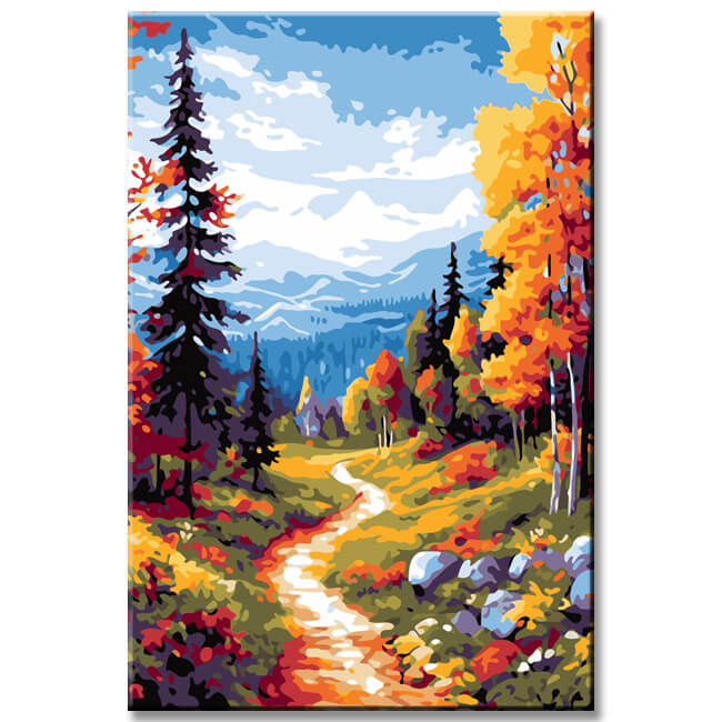 Hiking Trail forest Landscape Painting by Numbers