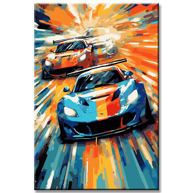 Nascar Modern Art Paint by Numbers