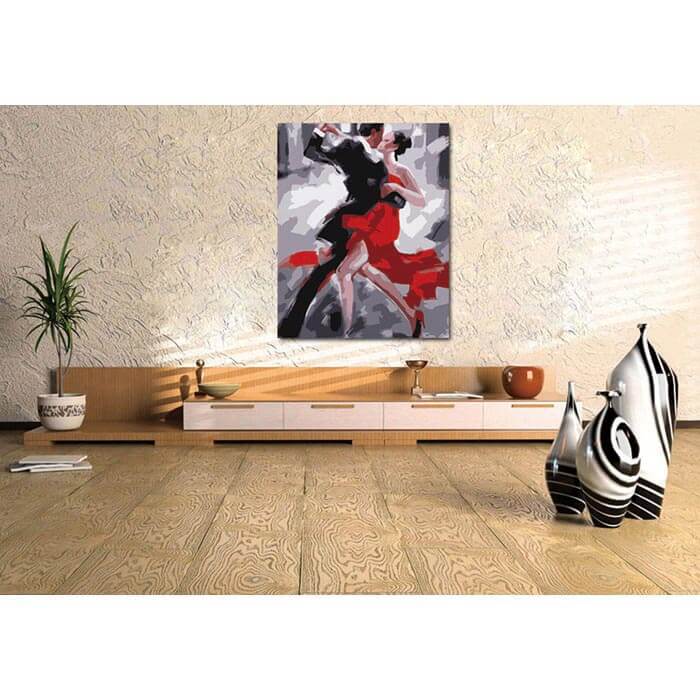 Painting by numbers tango dancers