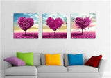 Paint by Numbers Heart Tree Triptych