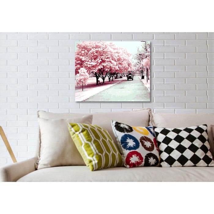 Painting by numbers cherry blossom