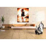 Painting by numbers woman by the sea
