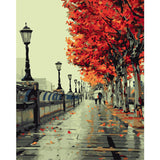 Painting by Numbers Pictures of Autumn Alley in The Rain