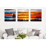 Painting by Numbers Sailing Boat in The Sunset - 3-Panel