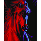 Painting by numbers for adults Horse in backlight