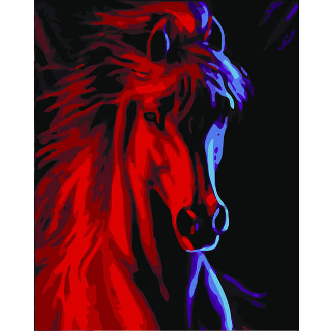 Painting by Numbers for Adults Horse in Backlight